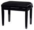 Banquette piano clavier pas cher, réglable en hauteur par molette latérale de couleur noire, avec quatre pieds, siège solide et stable pour jouer musique
