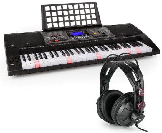Alesis Melody 61 piano numérique 61 touches pour débutants avec  haut-parleurs, support, clavier banc, casque, micro, pupitre, 300 sons et  leçons de